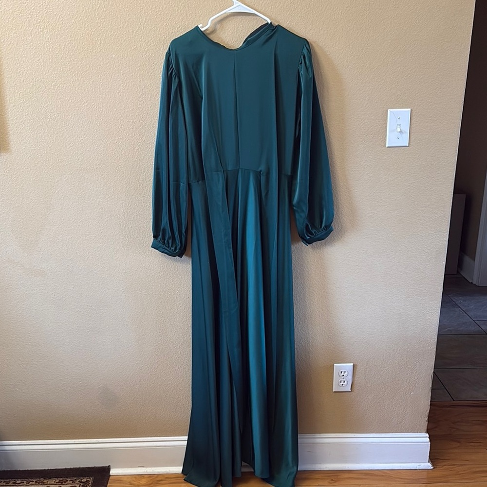 Emerald  Long Sleeve Mock Neck Gown